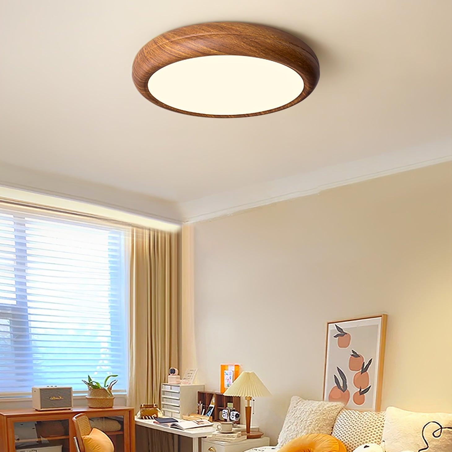 Grena Wood Grain Round Ceiling Light - Neutralighting