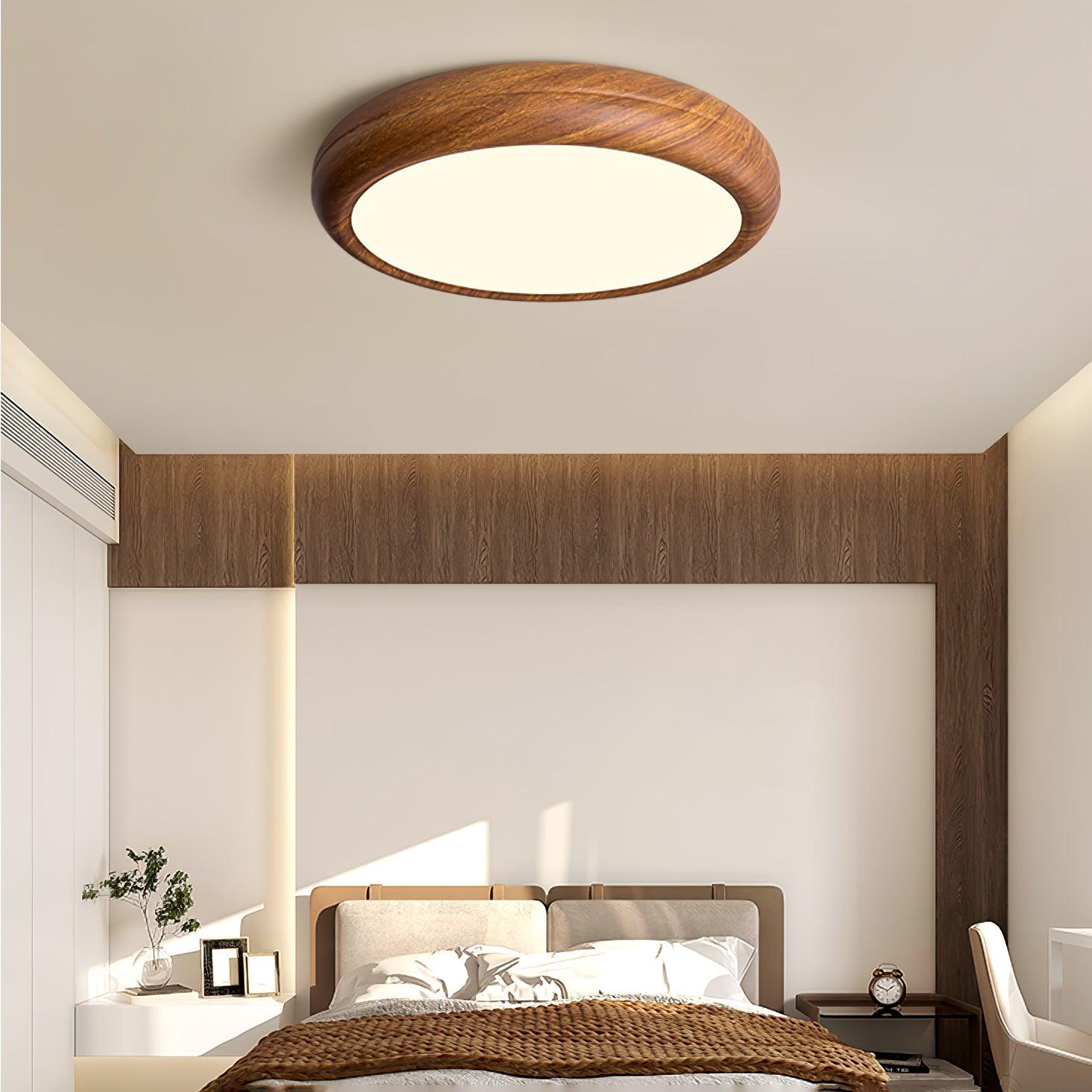 Grena Wood Grain Round Ceiling Light - Neutralighting