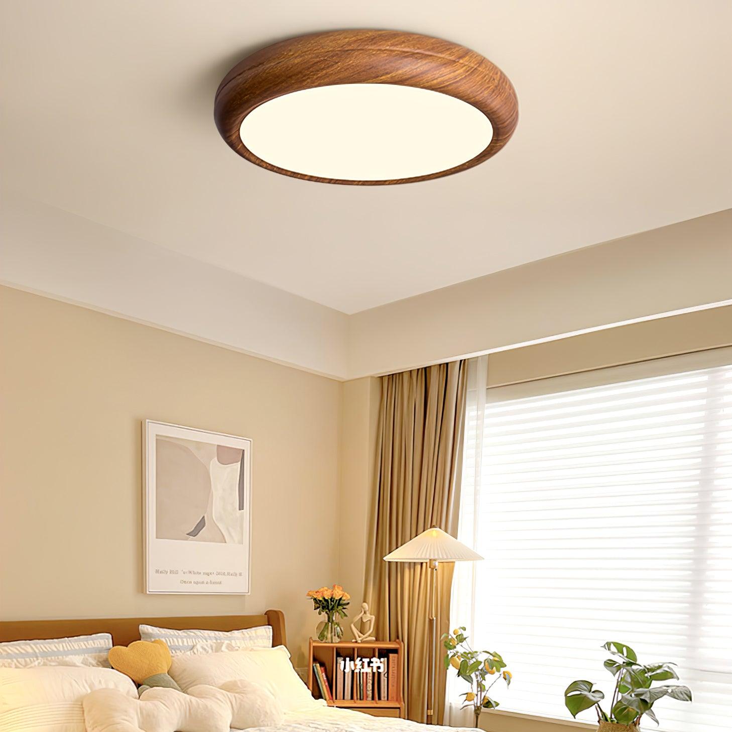 Grena Wood Grain Round Ceiling Light - Neutralighting