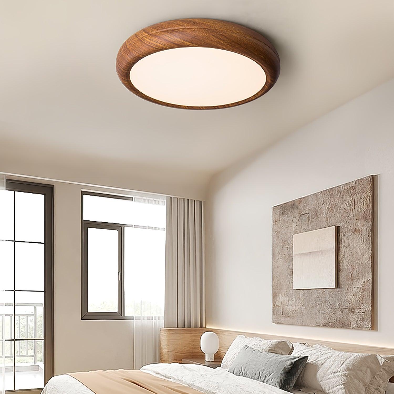 Grena Wood Grain Round Ceiling Light - Neutralighting
