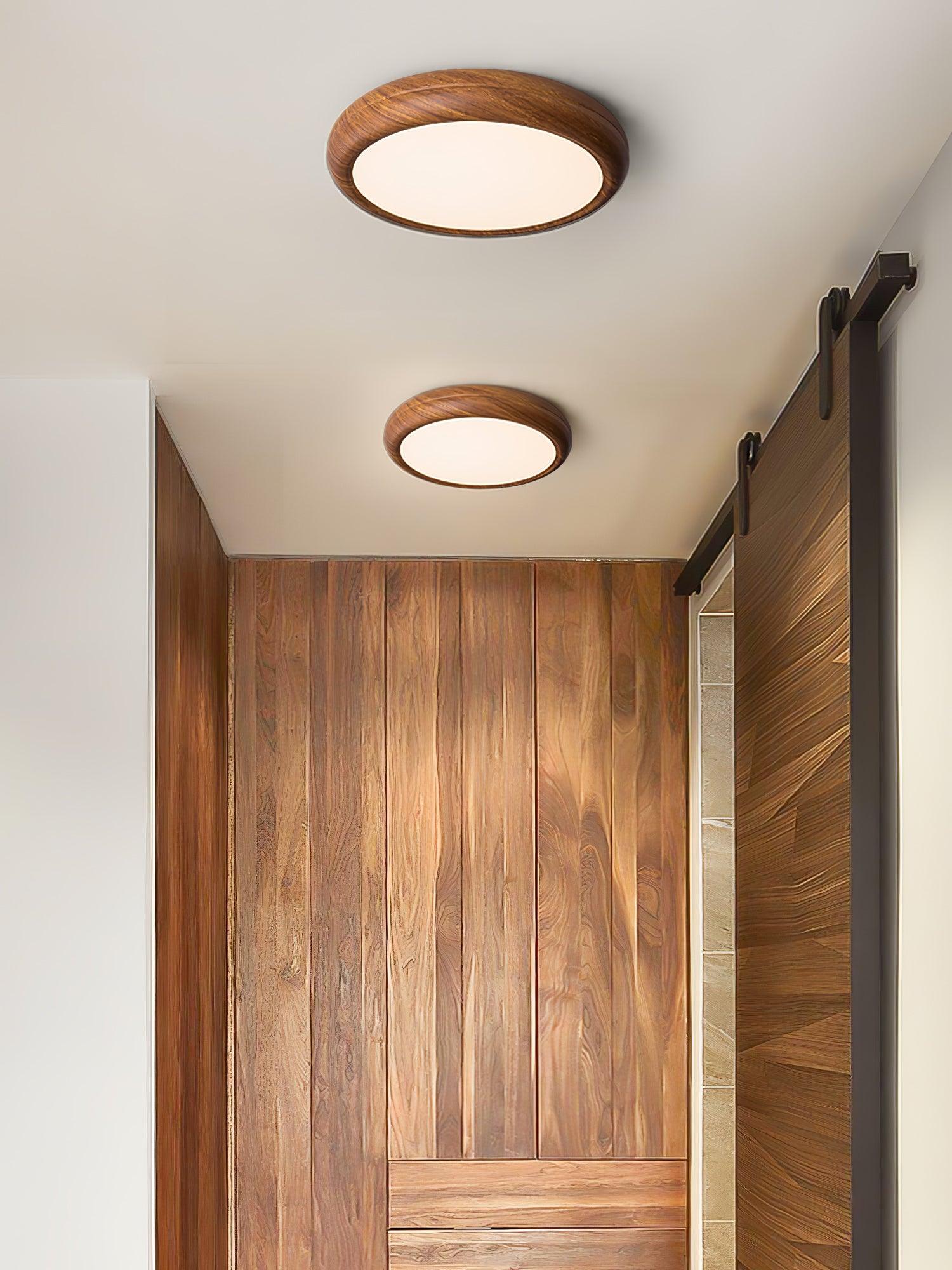 Orbis Wood Wood Grain Round Ceiling Light - Neutralighting