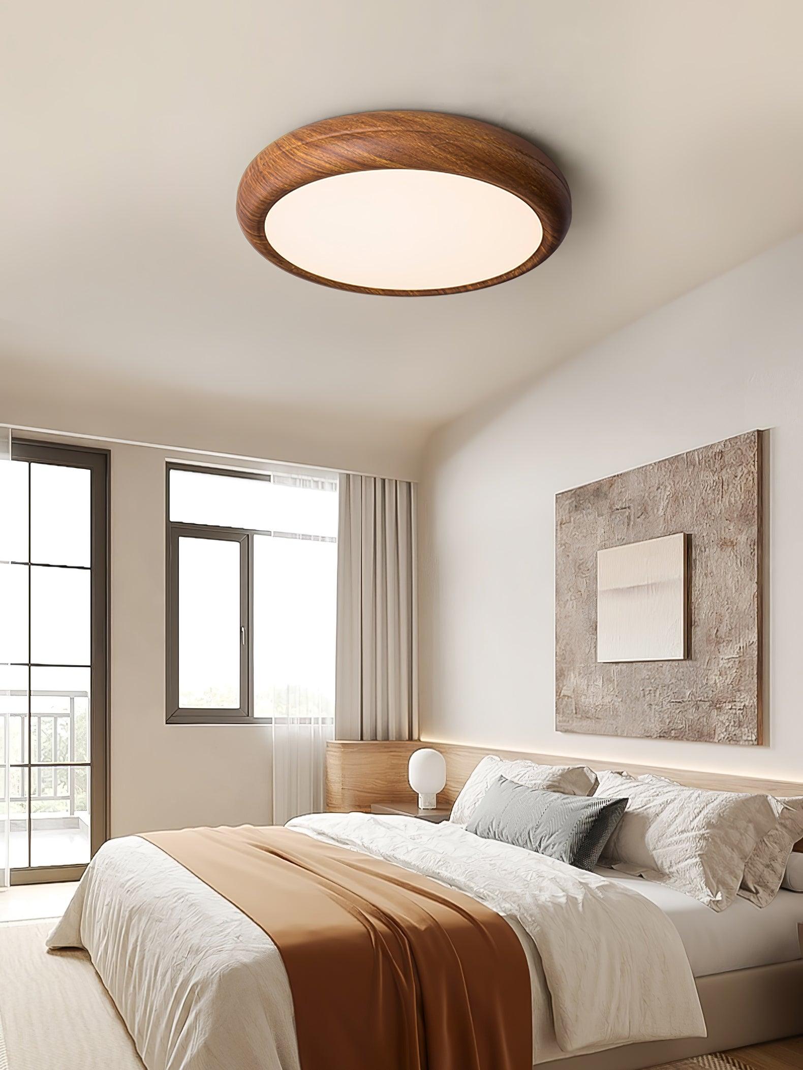 Orbis Wood Wood Grain Round Ceiling Light - Neutralighting