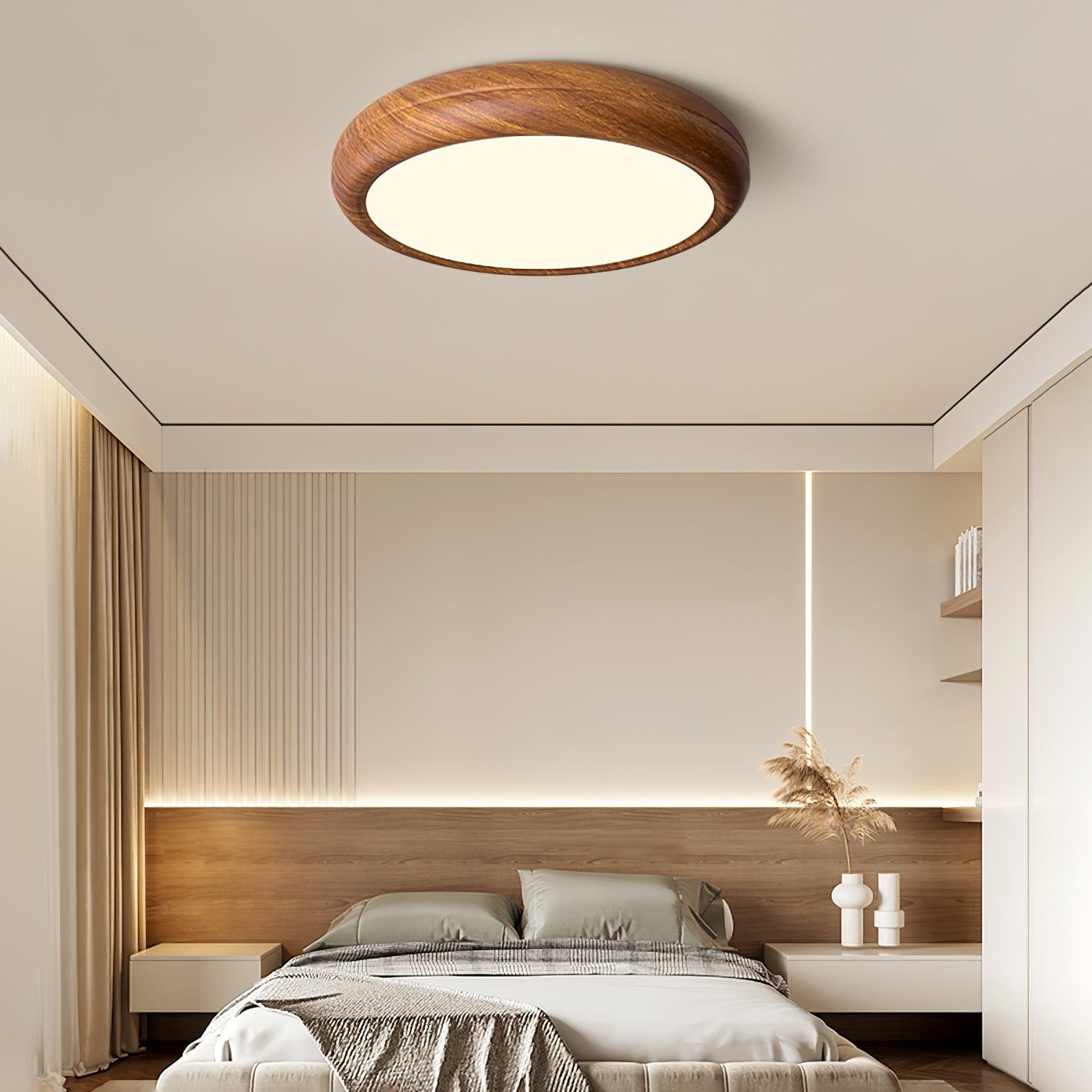 Grena Wood Grain Round Ceiling Light - Neutralighting