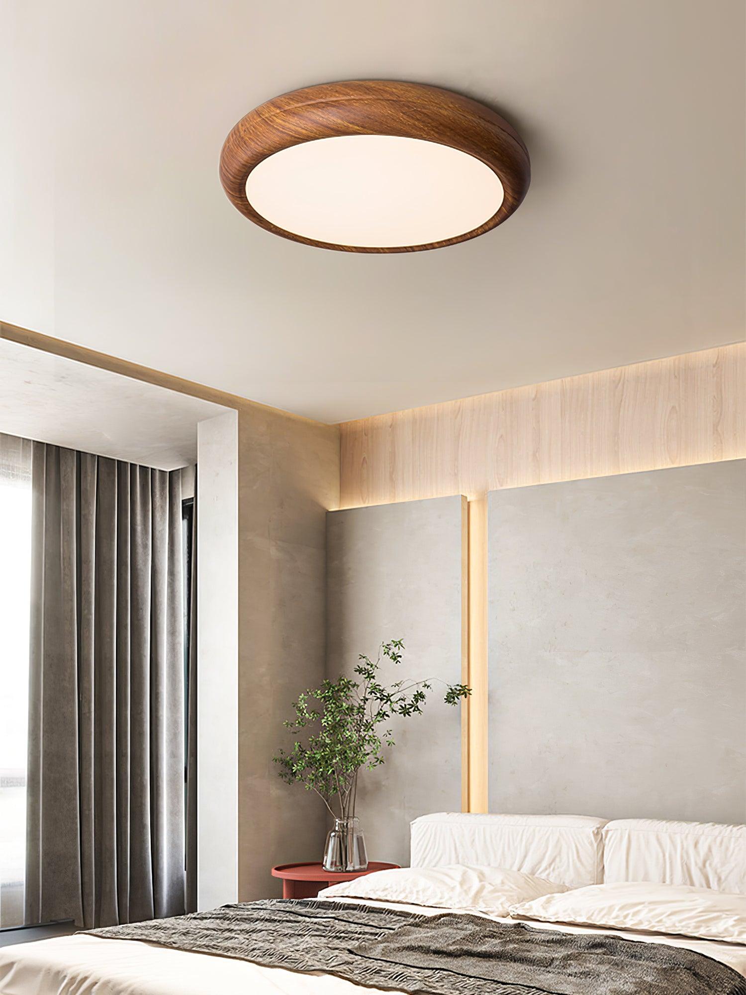 Orbis Wood Wood Grain Round Ceiling Light - Neutralighting