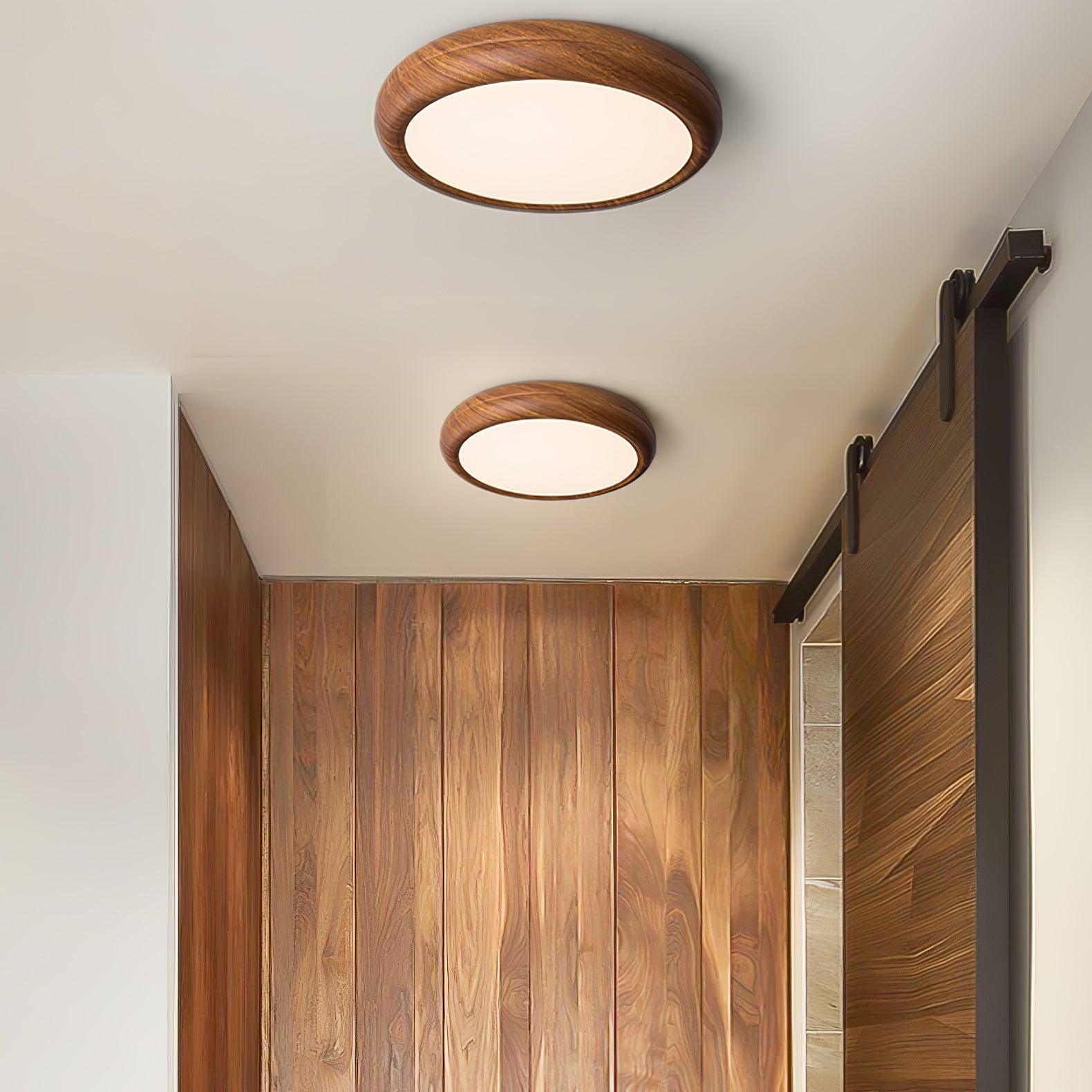 Grena Wood Grain Round Ceiling Light - Neutralighting