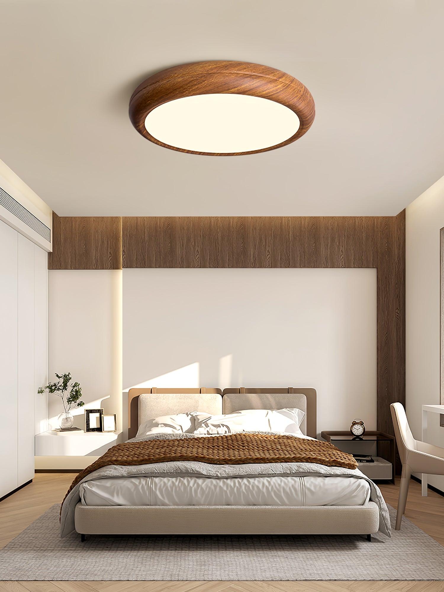 Orbis Wood Wood Grain Round Ceiling Light - Neutralighting