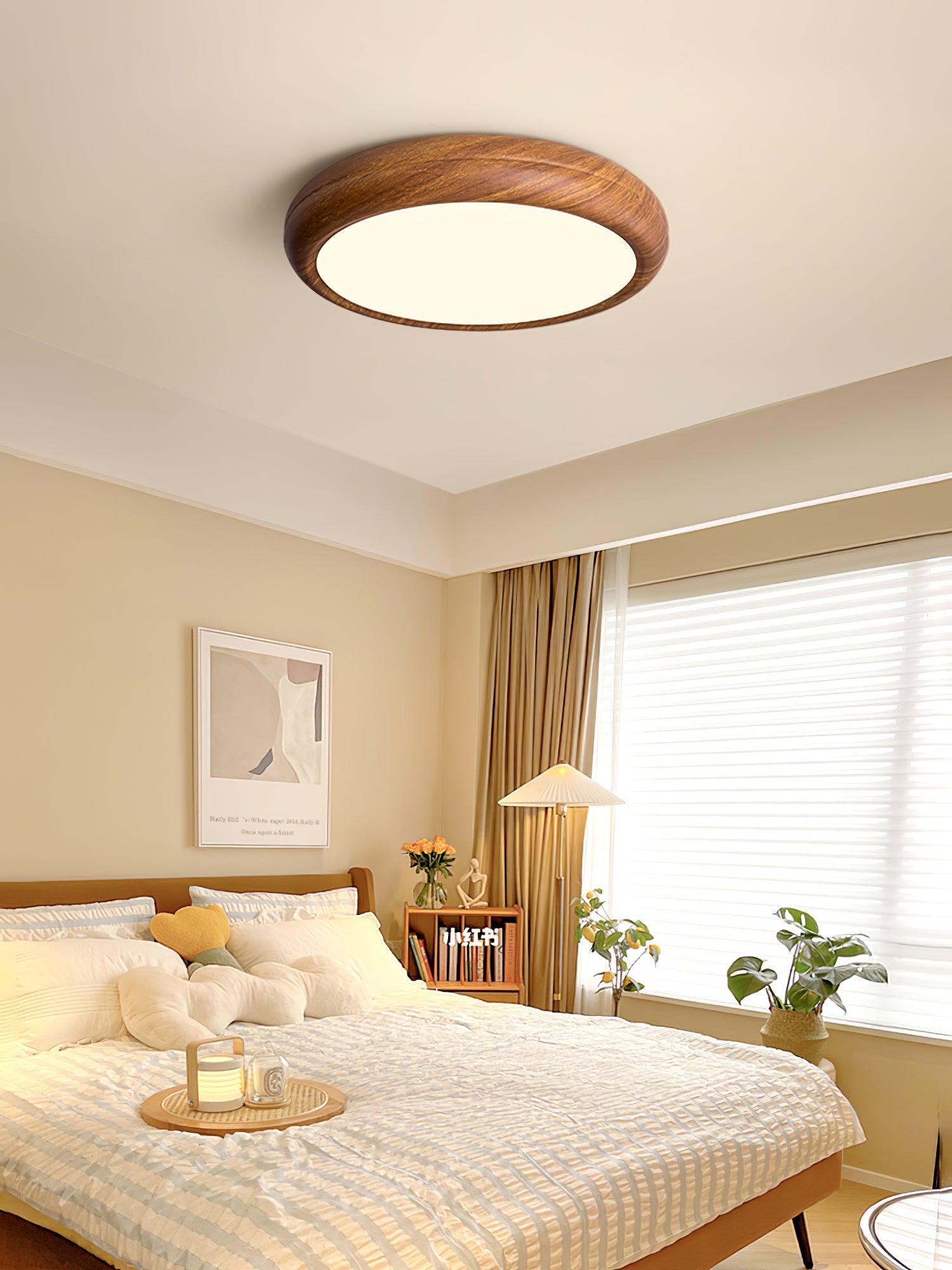 Orbis Wood Wood Grain Round Ceiling Light - Neutralighting