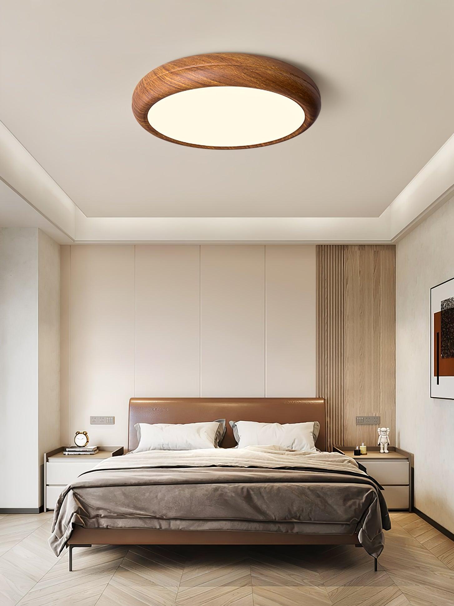 Orbis Wood Wood Grain Round Ceiling Light - Neutralighting