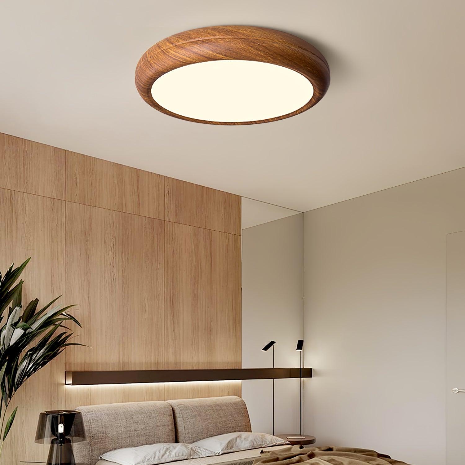 Grena Wood Grain Round Ceiling Light - Neutralighting