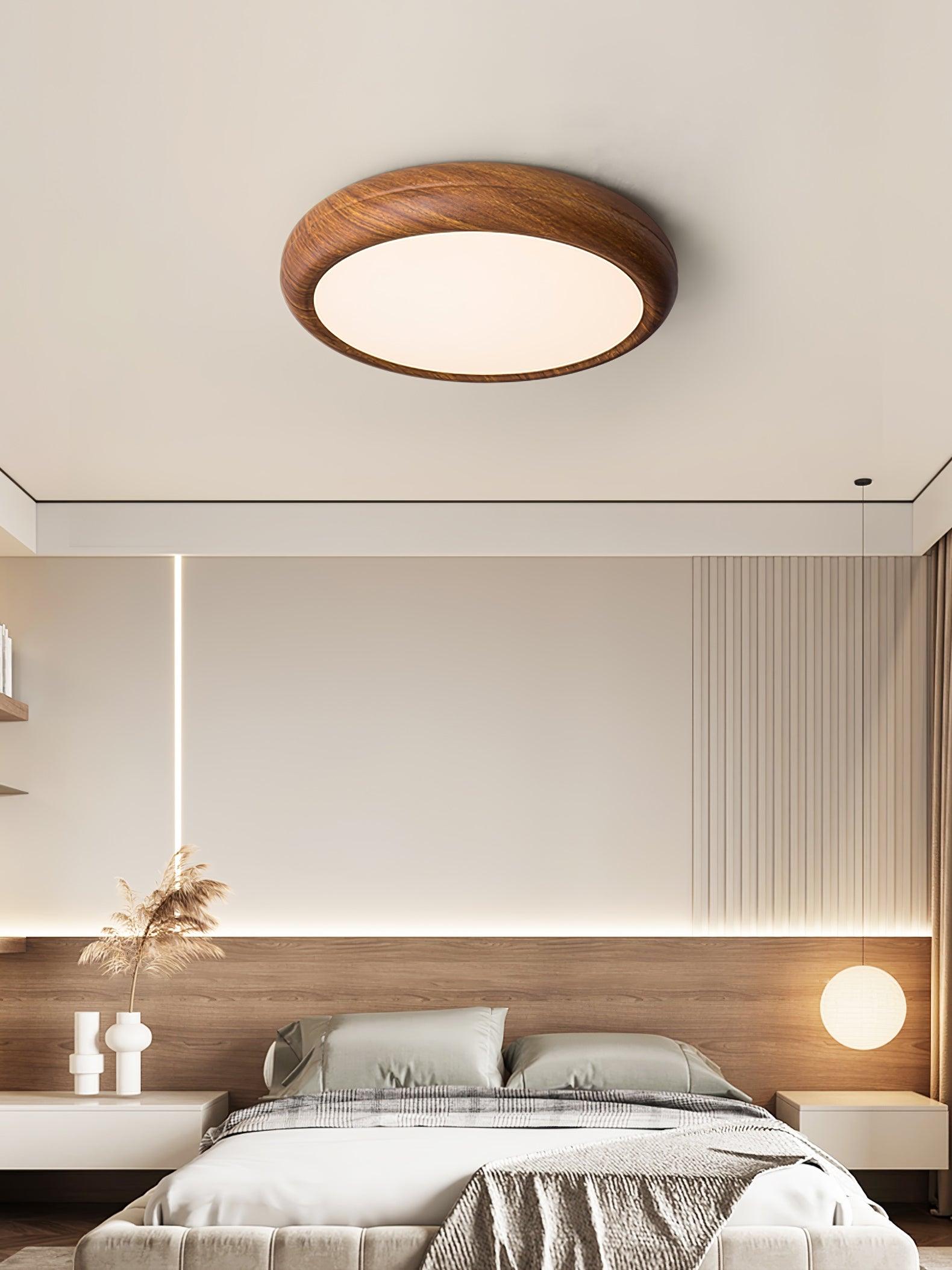 Orbis Wood Wood Grain Round Ceiling Light - Neutralighting