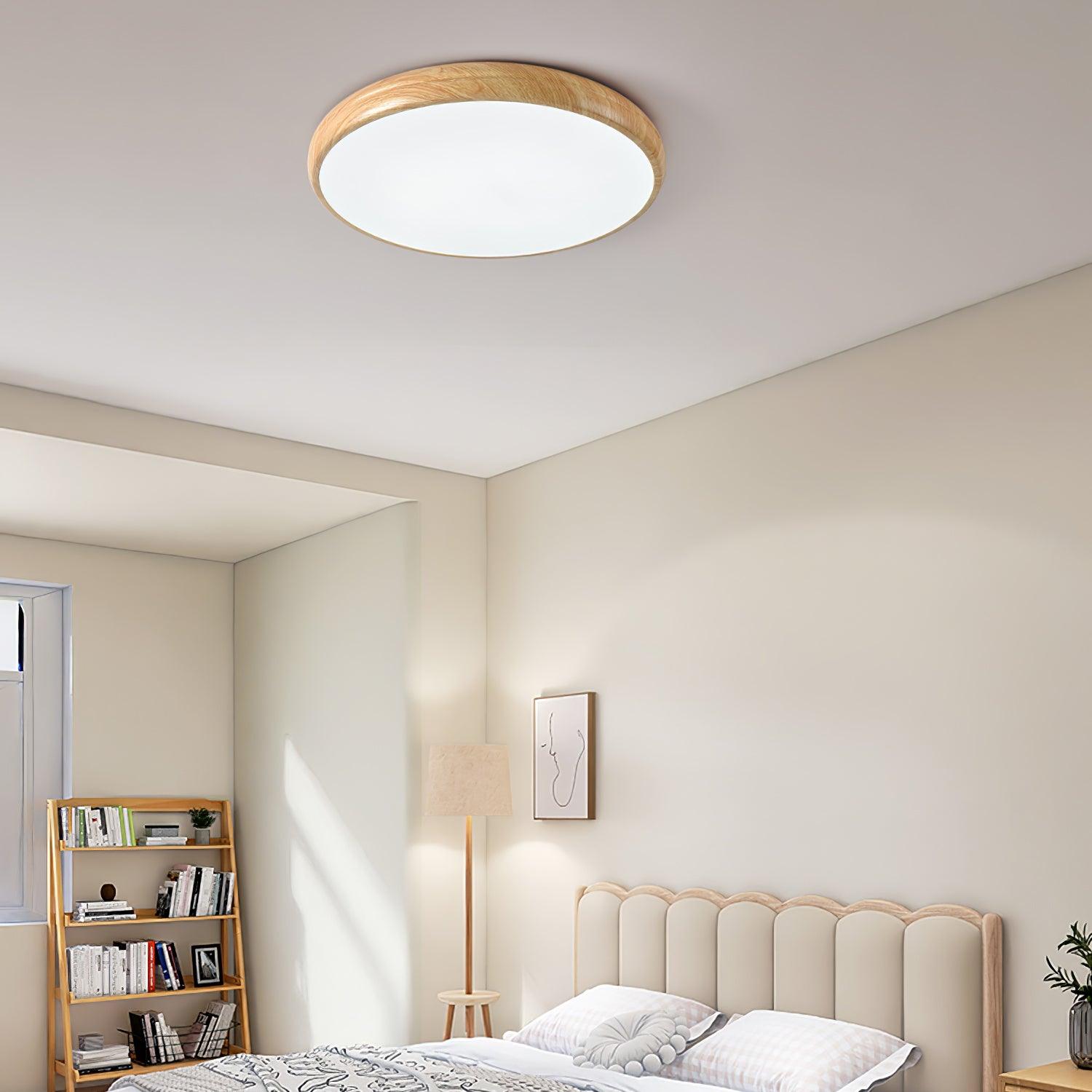 Grena Wood Grain Round Ceiling Light - Neutralighting