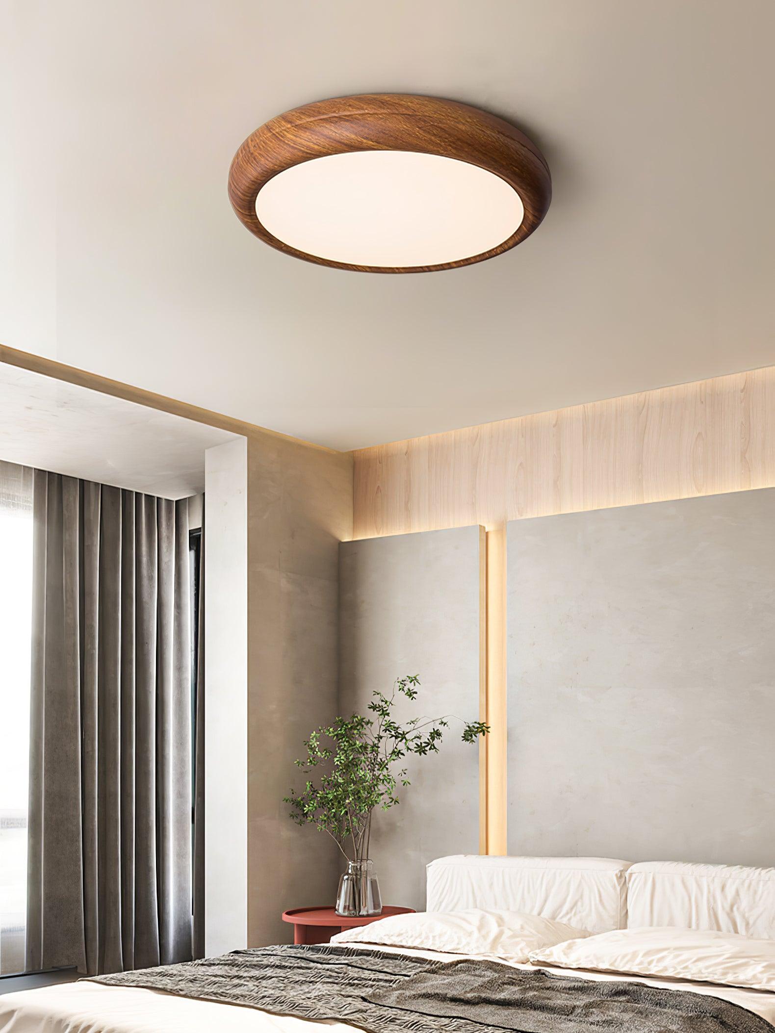 Orbis Wood Wood Grain Round Ceiling Light - Neutralighting