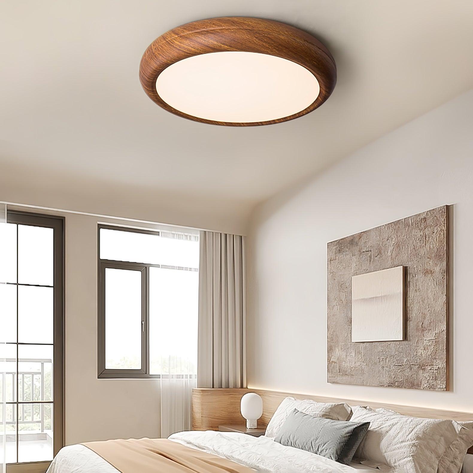 Grena Wood Grain Round Ceiling Light - Neutralighting
