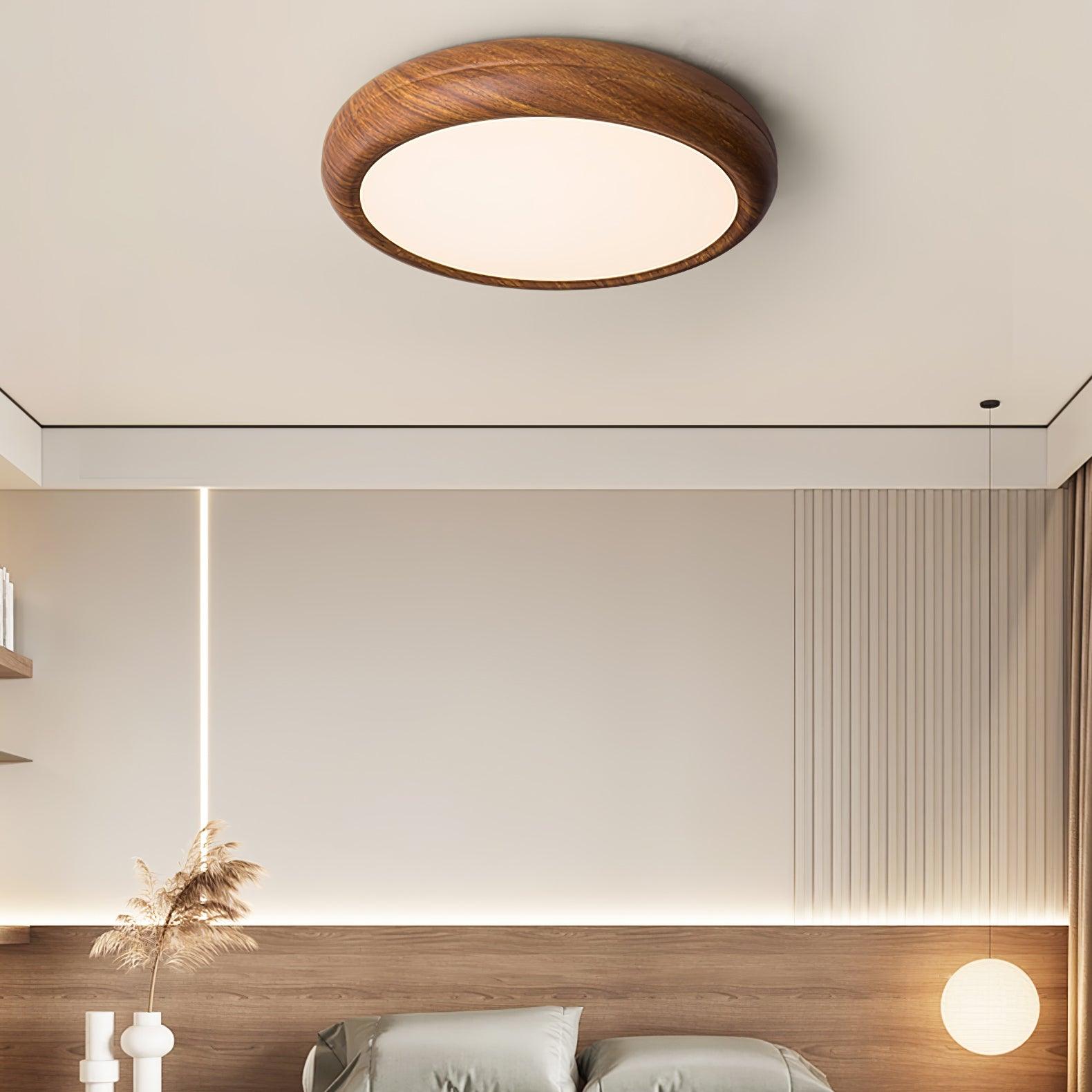 Grena Wood Grain Round Ceiling Light - Neutralighting