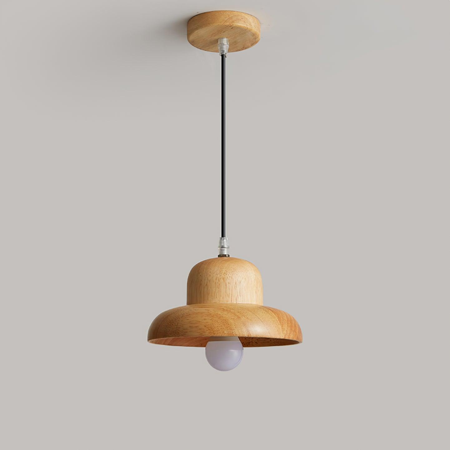 Wood Hat Pendant Lamp