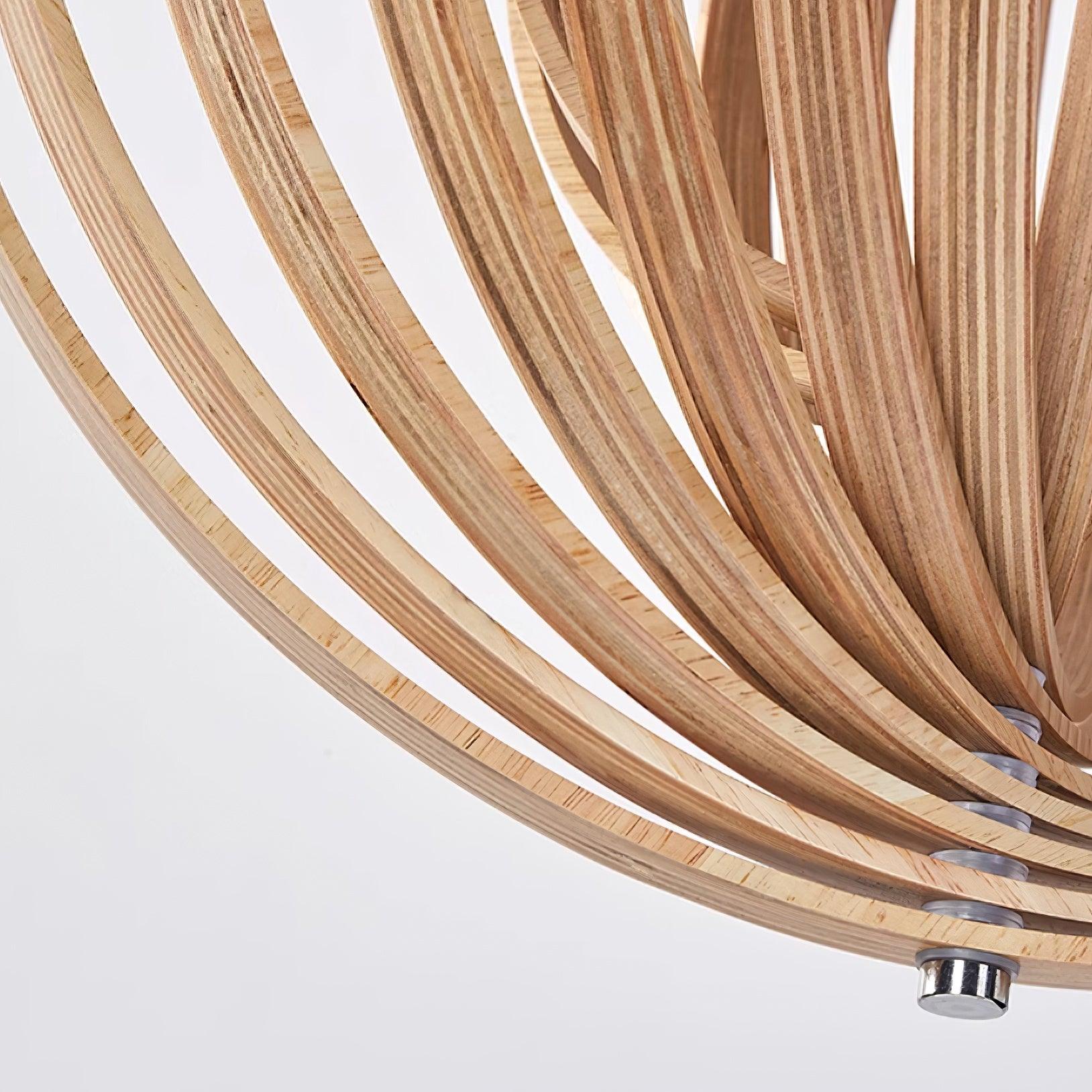 Pendant Lamp Wood Rings Sphere Organic Minimalist Ambient - Neutralighting