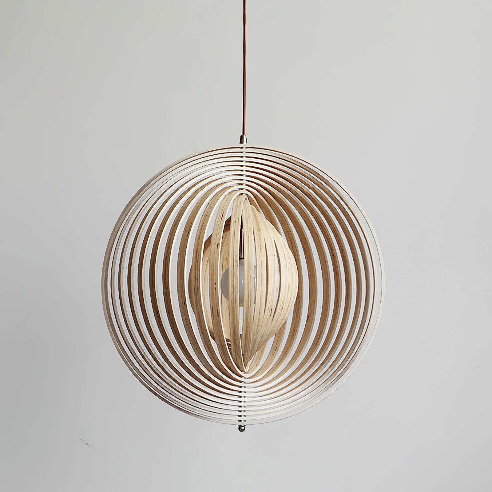 Pendant Lamp Wood Rings Sphere Organic Minimalist Ambient - Neutralighting