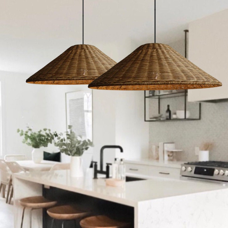 Muto Vintage Handmade LED Rattan Pendant Light Living Room - Neutralighting