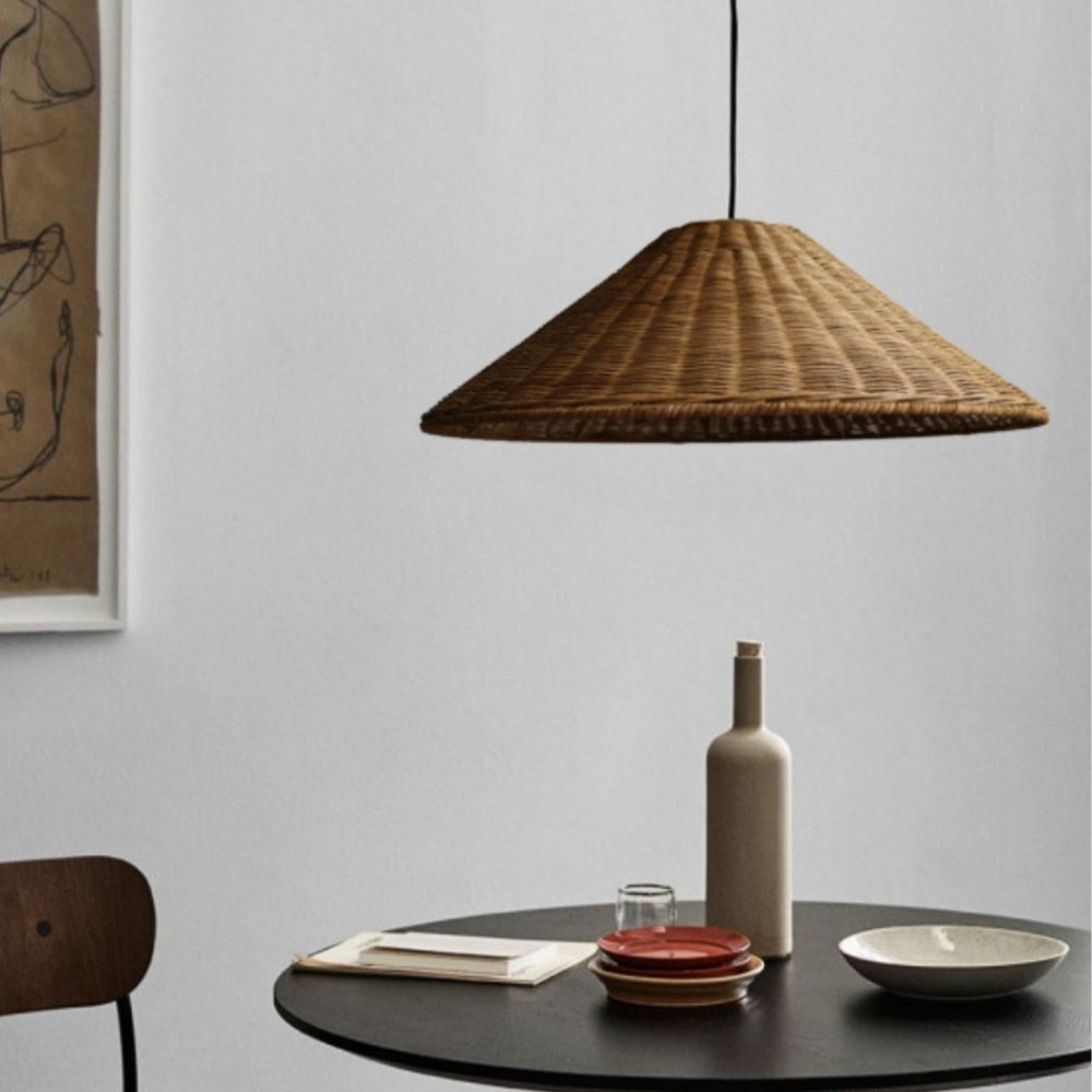 Muto Vintage Handmade LED Rattan Pendant Light Living Room - Neutralighting