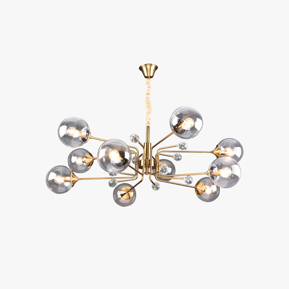 Valentina Nordic Modern Chandelier Clear/Grey Metal Living Room - Neutralighting