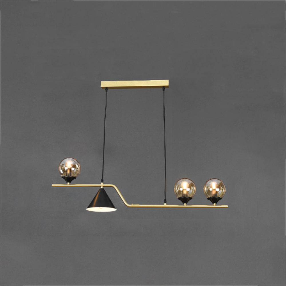 Arisha Modern LED Pendant Light Black/Gold Glass Living Room/Bedroom - Neutralighting