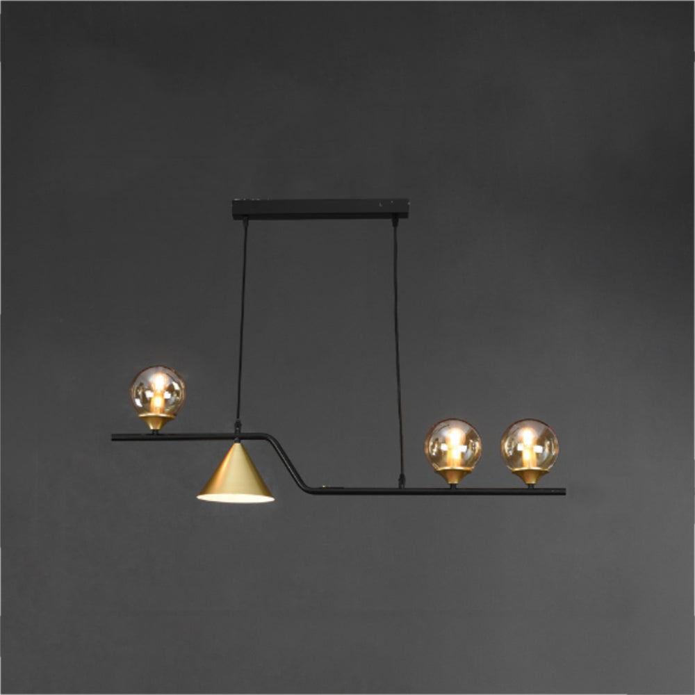 Arisha Modern LED Pendant Light Black/Gold Glass Living Room/Bedroom - Neutralighting