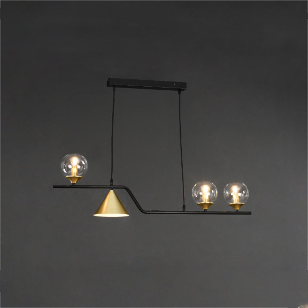 Arisha Modern LED Pendant Light Black/Gold Glass Living Room/Bedroom - Neutralighting