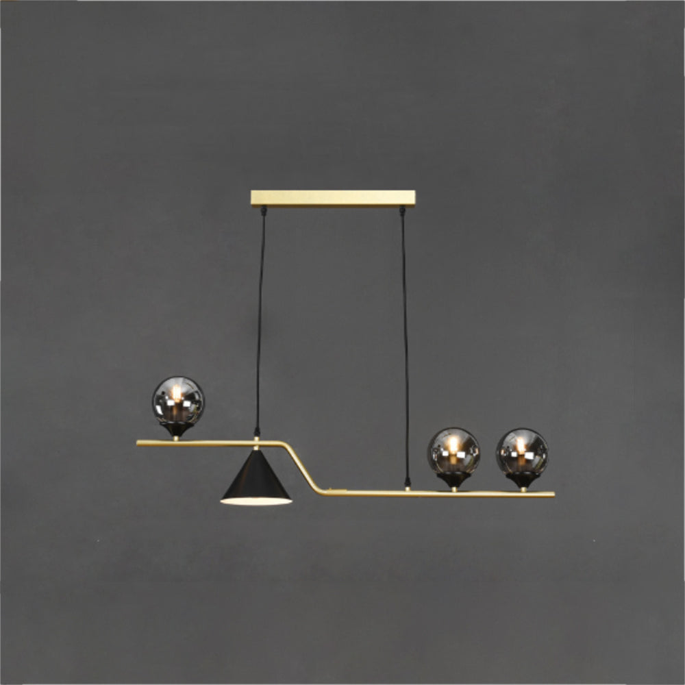 Arisha Modern LED Pendant Light Black/Gold Glass Living Room/Bedroom - Neutralighting