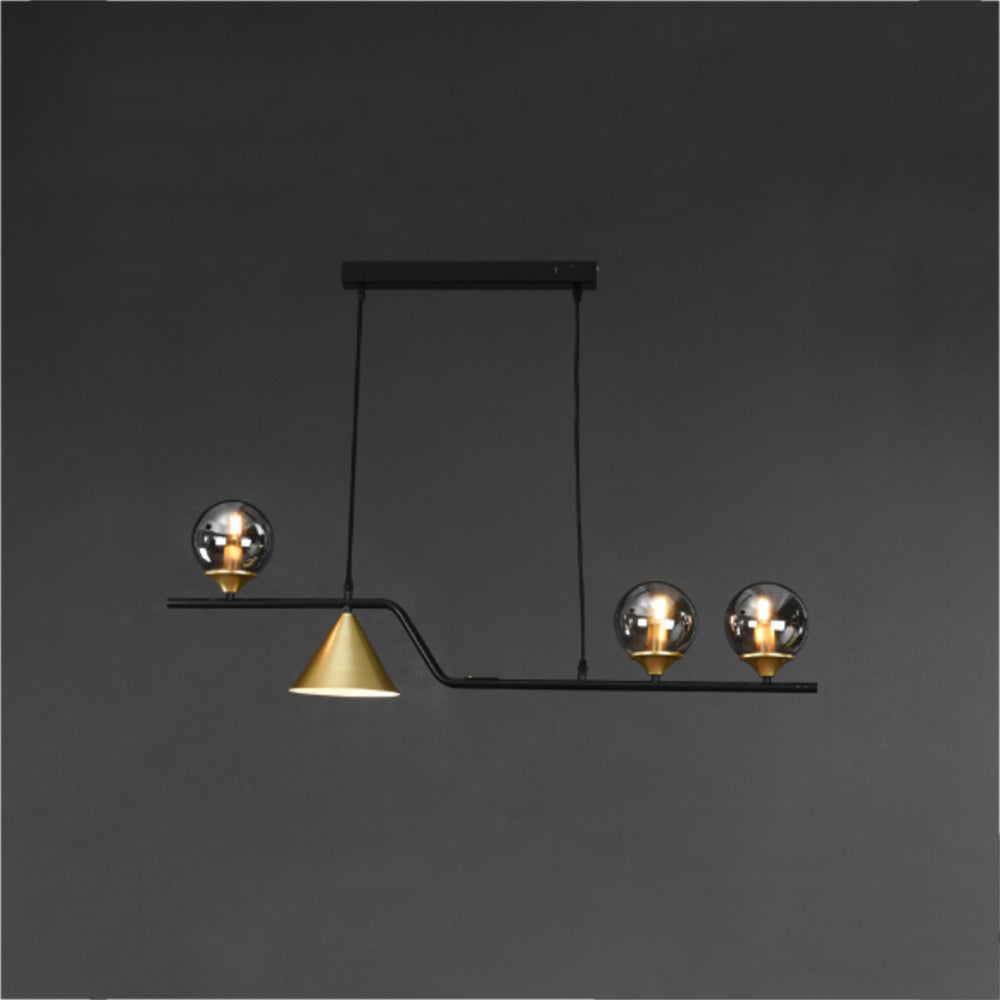 Arisha Modern LED Pendant Light Black/Gold Glass Living Room/Bedroom - Neutralighting