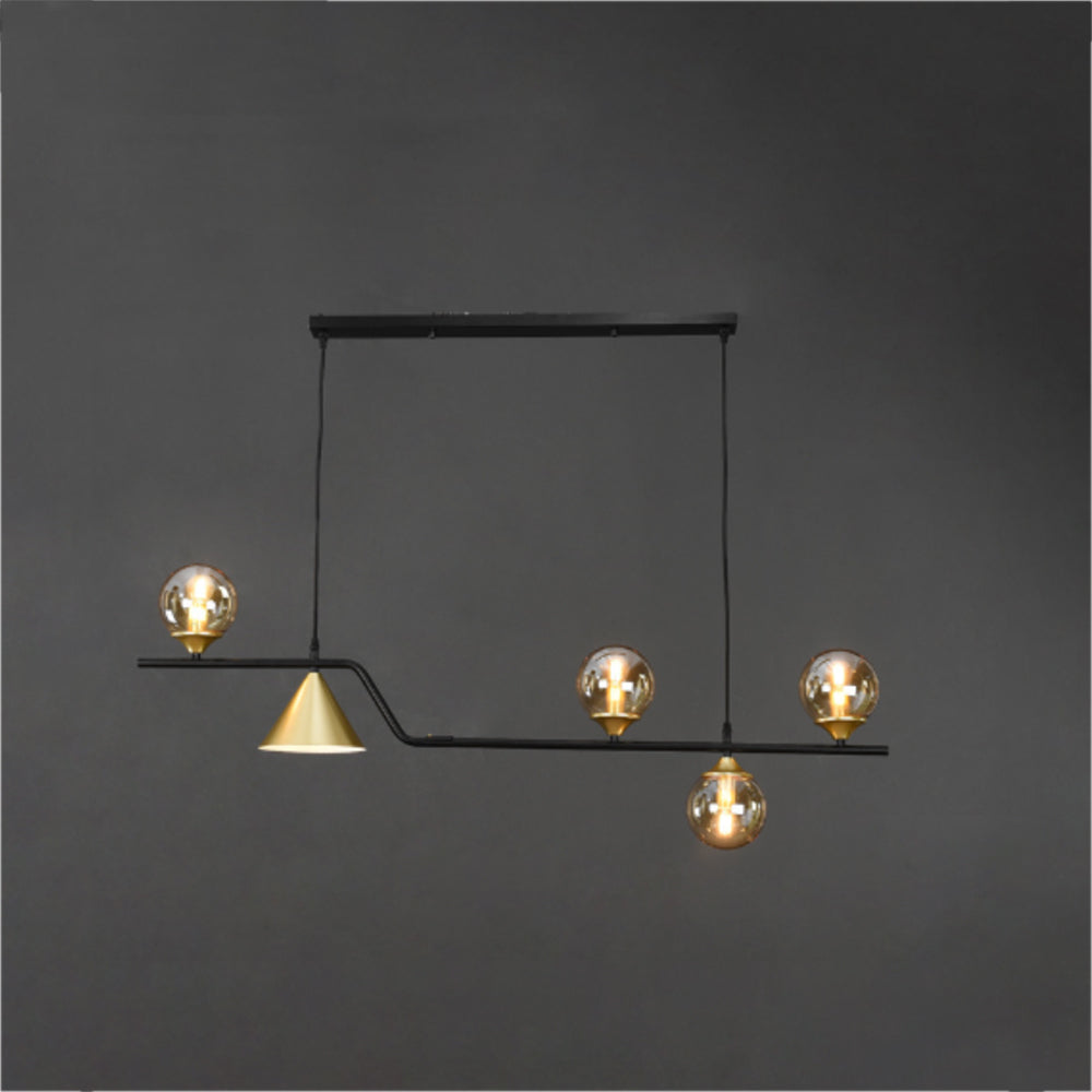 Arisha Modern LED Pendant Light Black/Gold Glass Living Room/Bedroom - Neutralighting