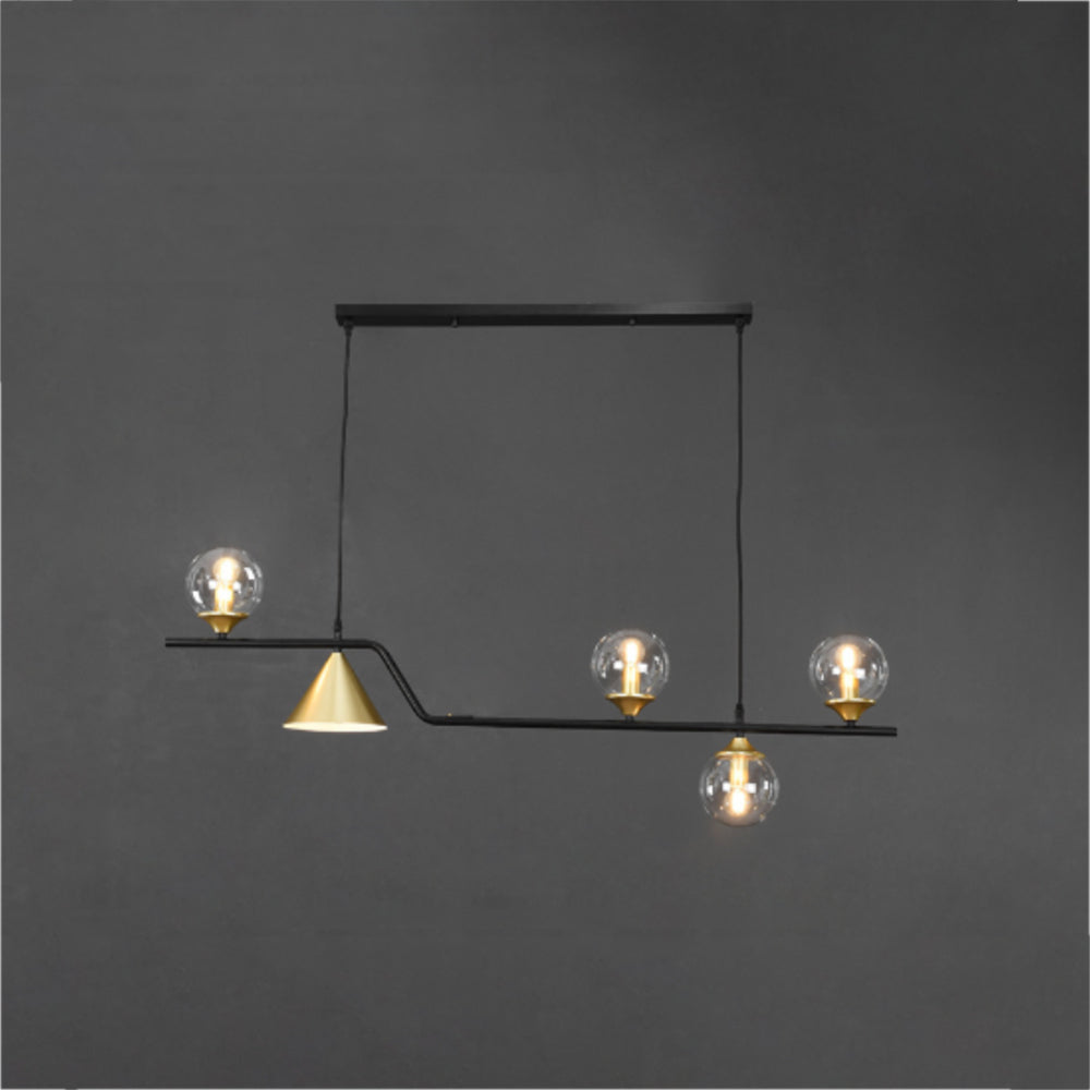 Arisha Modern LED Pendant Light Black/Gold Glass Living Room/Bedroom - Neutralighting