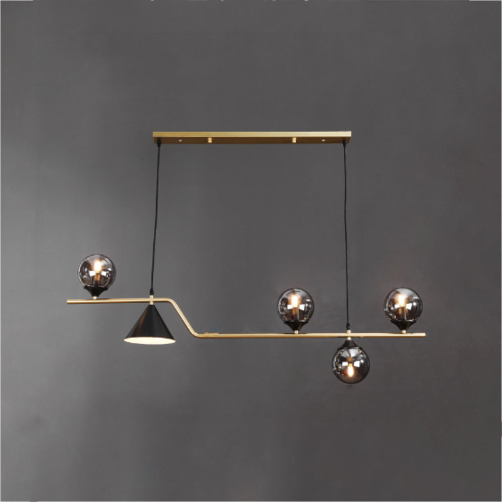 Arisha Modern LED Pendant Light Black/Gold Glass Living Room/Bedroom - Neutralighting