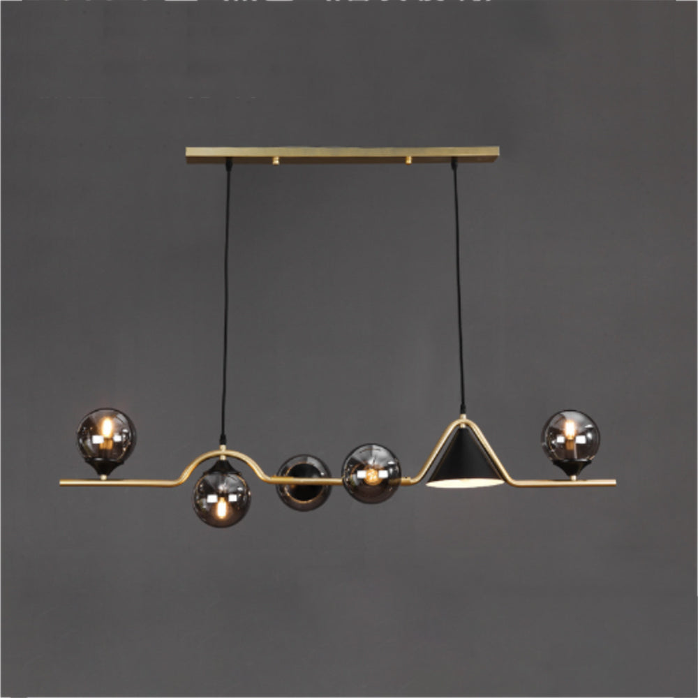 Arisha Modern LED Pendant Light Black/Gold Glass Living Room/Bedroom - Neutralighting