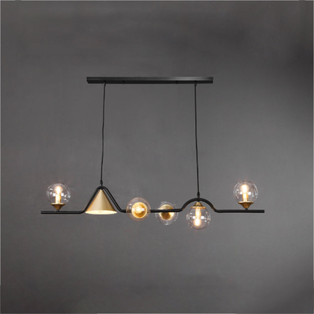 Arisha Modern LED Pendant Light Black/Gold Glass Living Room/Bedroom - Neutralighting