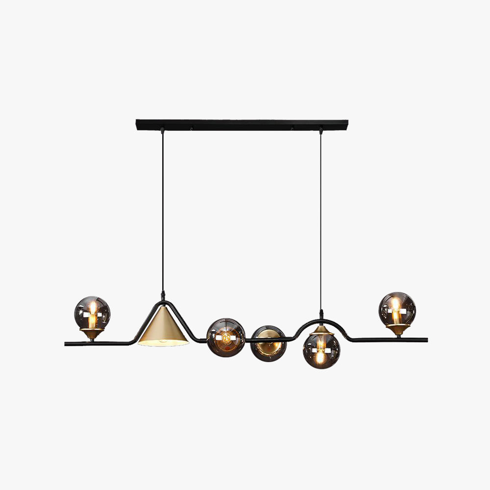 Arisha Modern LED Pendant Light Black/Gold Glass Living Room/Bedroom - Neutralighting