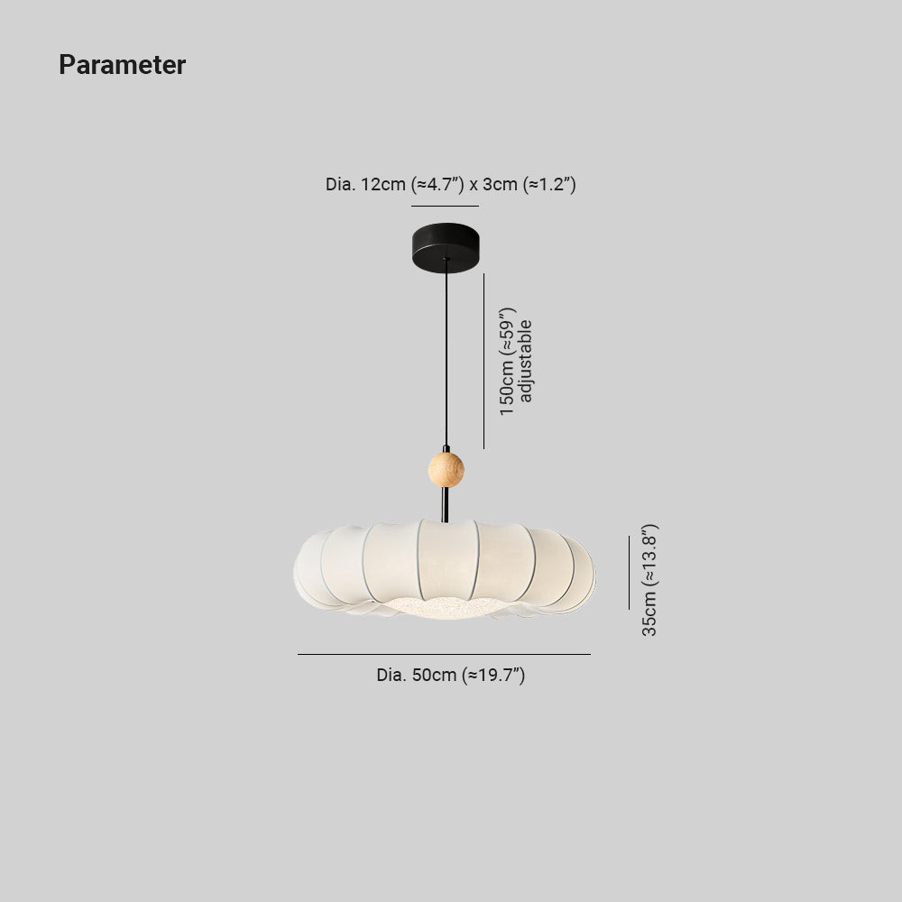 Reyna Veil Pendant Light Fabric - Neutralighting