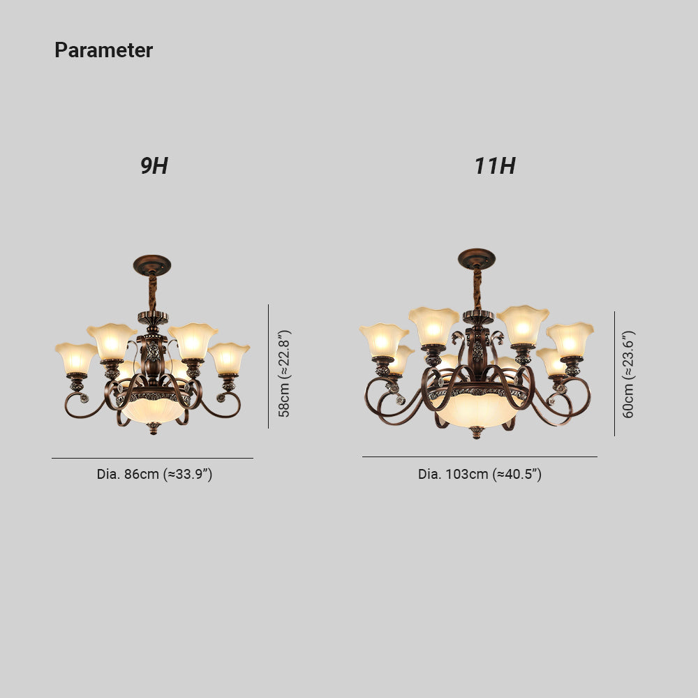 Arisha Retro Flower Pendant Light Metal Glass Living Room Bedroom - Neutralighting