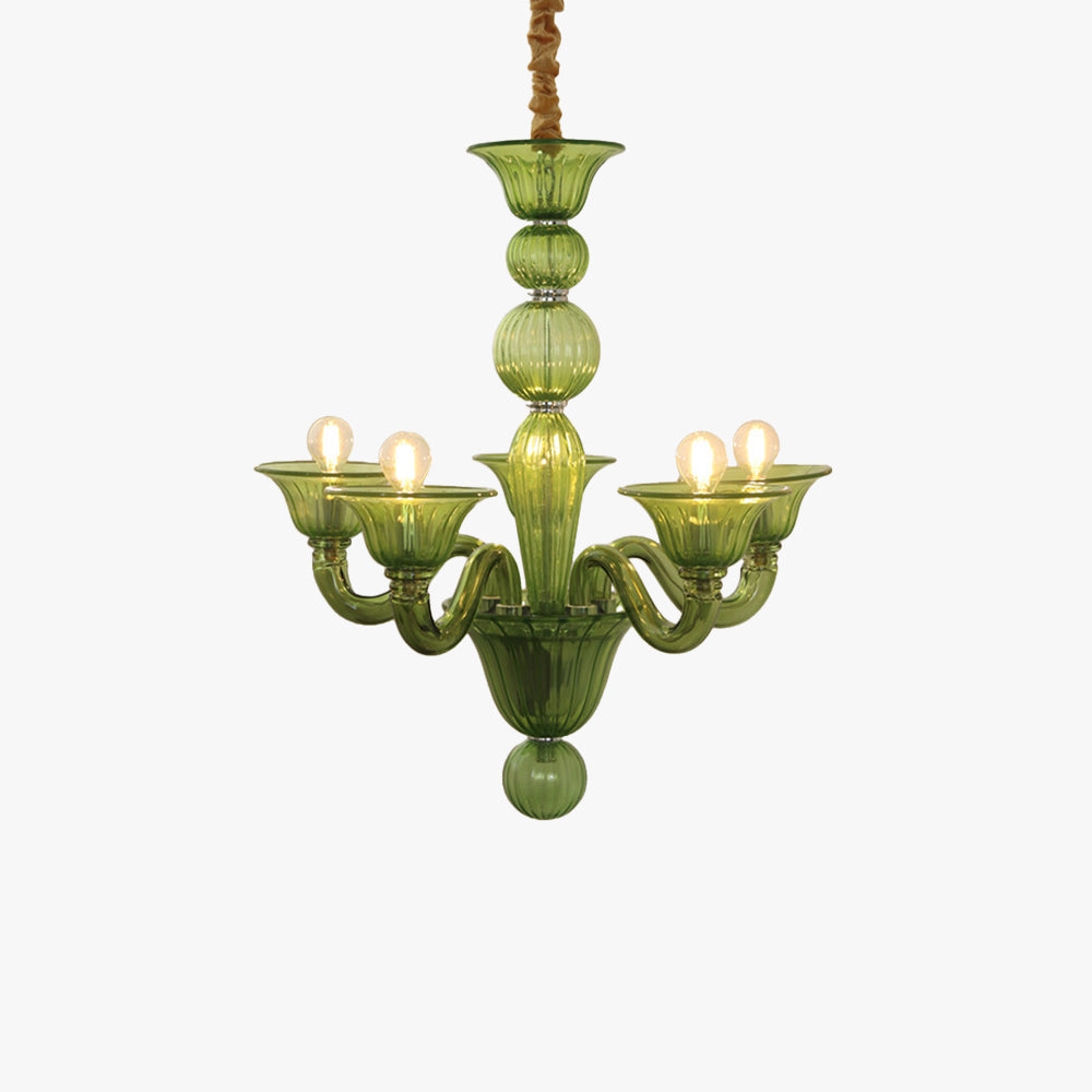 Silva   Chandelier Retro Glass  Yellow&Green&Clear