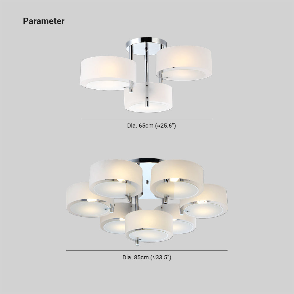Arisha Flush Mount Ceiling Light Glass White Modern Round Hallway - Neutralighting