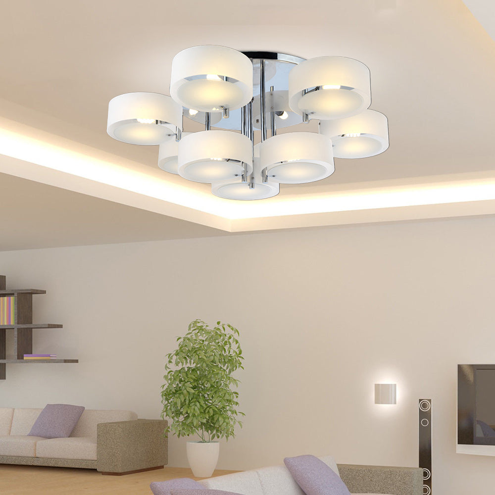 Arisha Flush Mount Ceiling Light Glass White Modern Round Hallway - Neutralighting