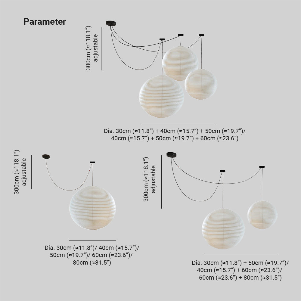 Ritta Pendant Light Wabi-sabi Globe Paper - Neutralighting