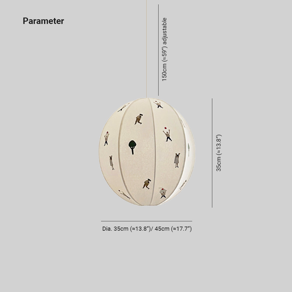 Elva Pendant Light Paper Ball Drawing - Neutralighting