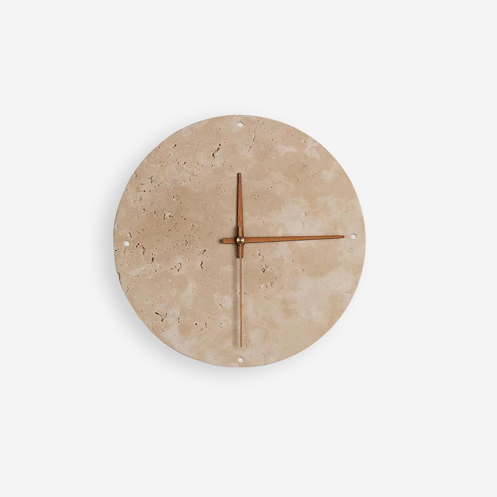 Wall Lamp Travertine Clock with Modern Minimalist Style Natural - Neutralighting
