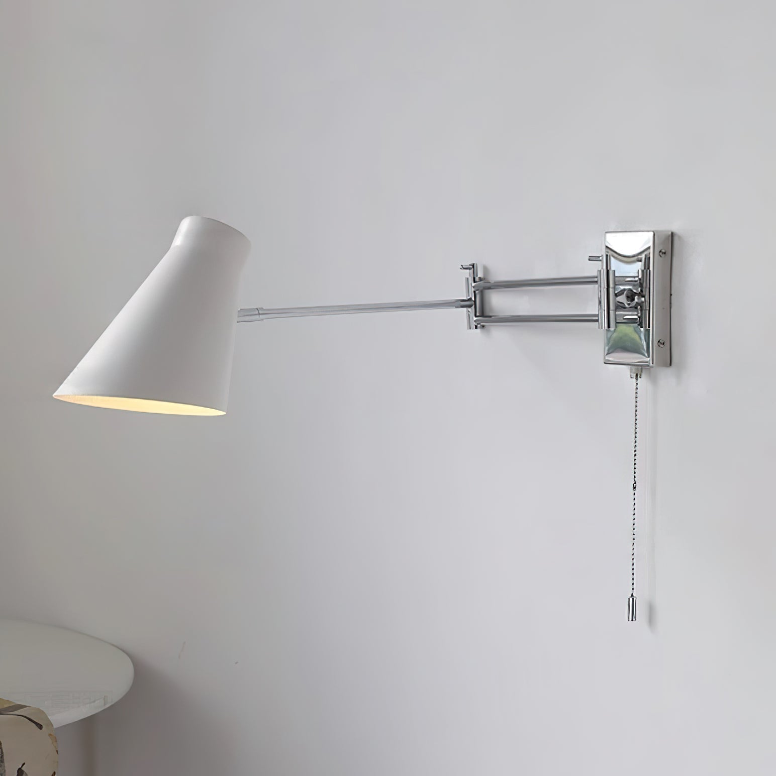 Wall Lamp Swing Arm Chrome Adjustable Industrial - Neutralighting