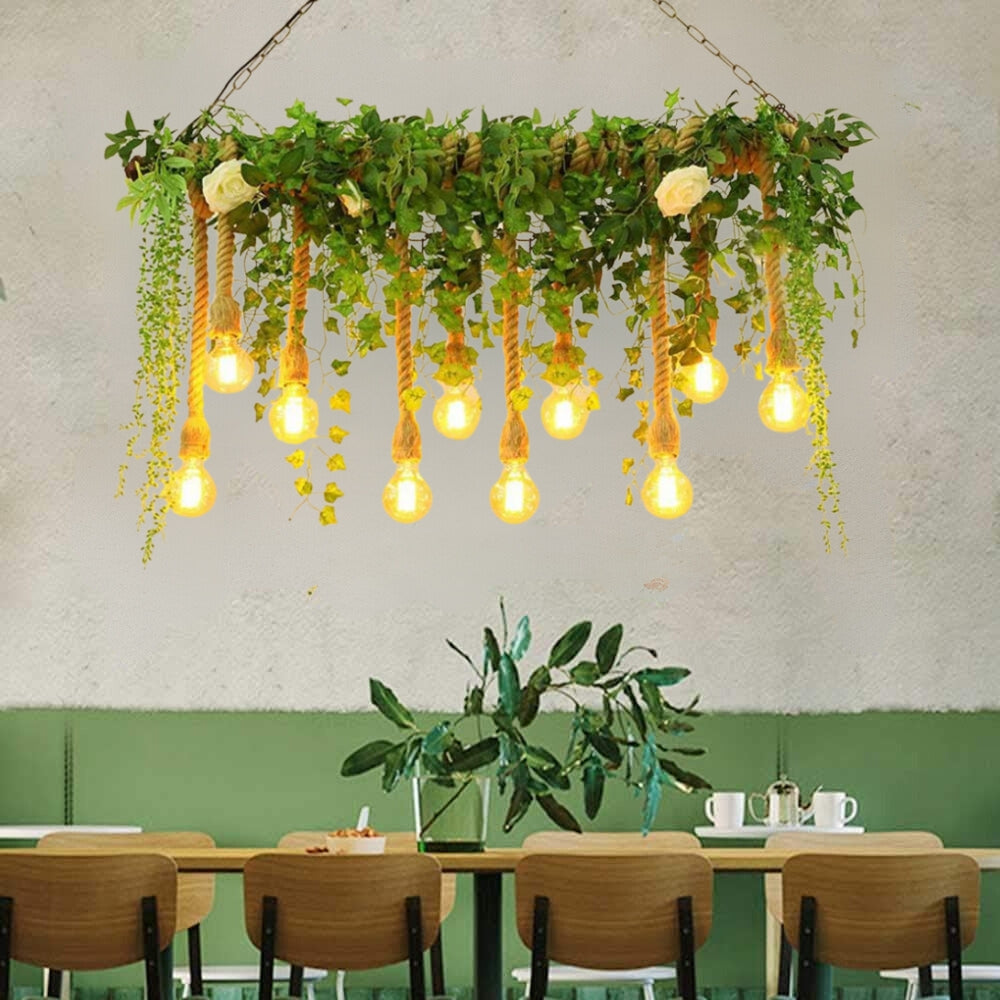 Ritta Natural Decorative Metal/Glass Pendant Light, Green - Neutralighting