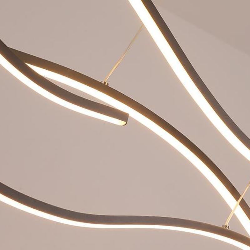 Arisha Curved Linear Pendant Light, Black/Gold - Neutralighting