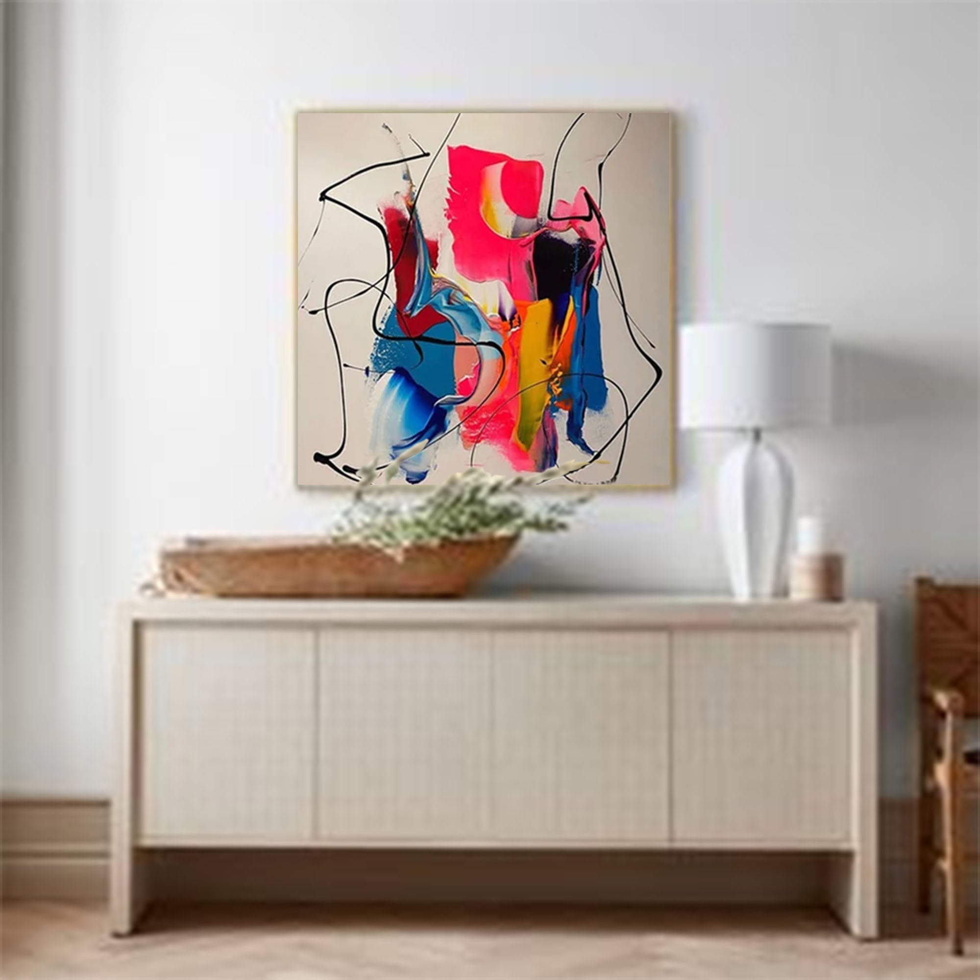 Wall Art Abstract Maximalist Soft Color Impasto