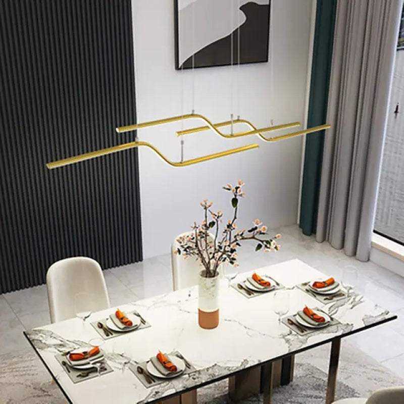 Arisha Minimalist Geometric Metal 3 Light Pendant Light, Dining Room - Neutralighting