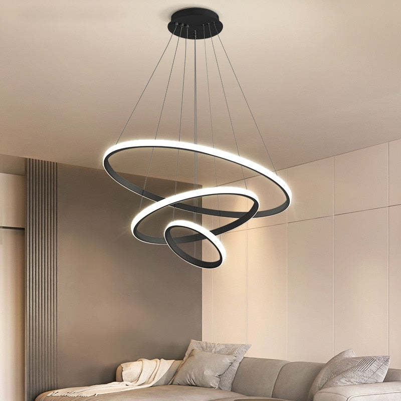Zin Modern Ring Pendant Light, 2/3/4 Rings - Neutralighting