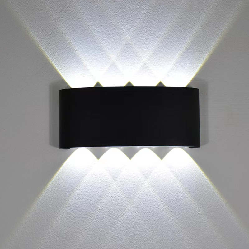 Tronix Modern Rectangular Metal Outdoor Wall Lamp, Black/White, Water-wave - Neutralighting